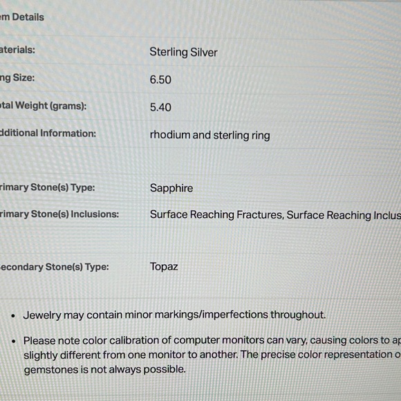 Sterling, Pink Sapphire and White Topaz Openwork Ring - Picture 5 of 5